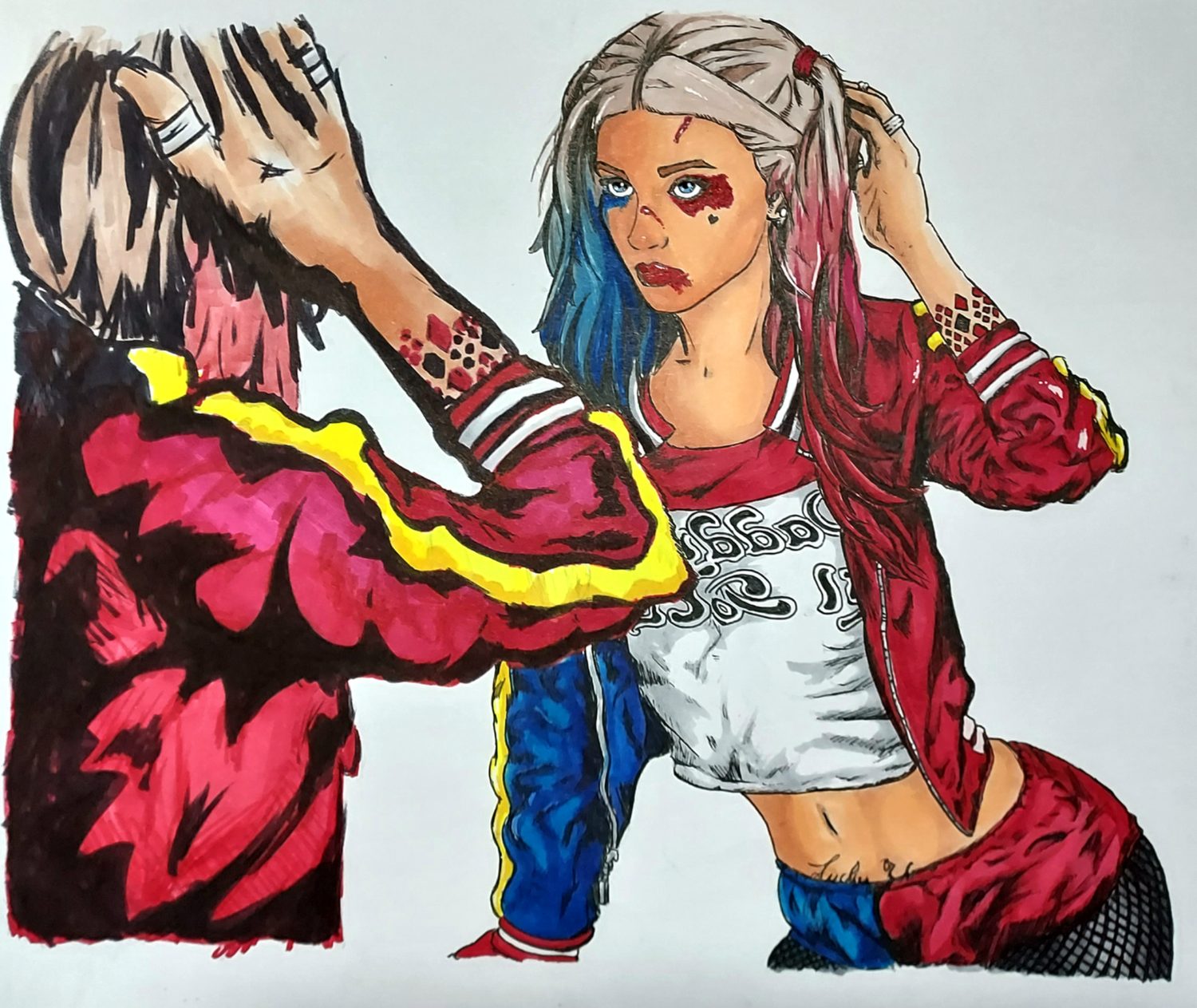 Color illustration of two figures by Mateo