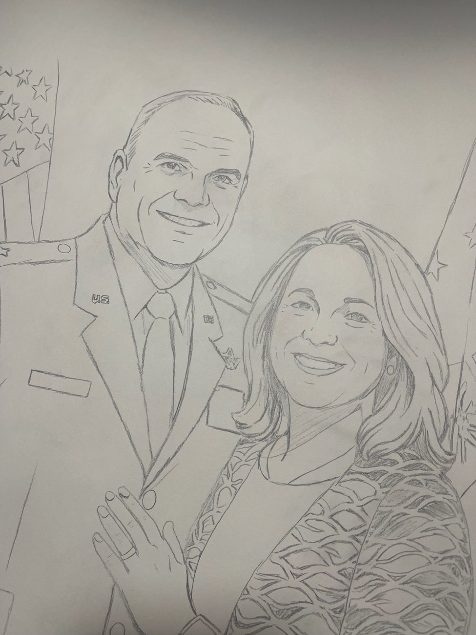 Pencil sketch of a couple