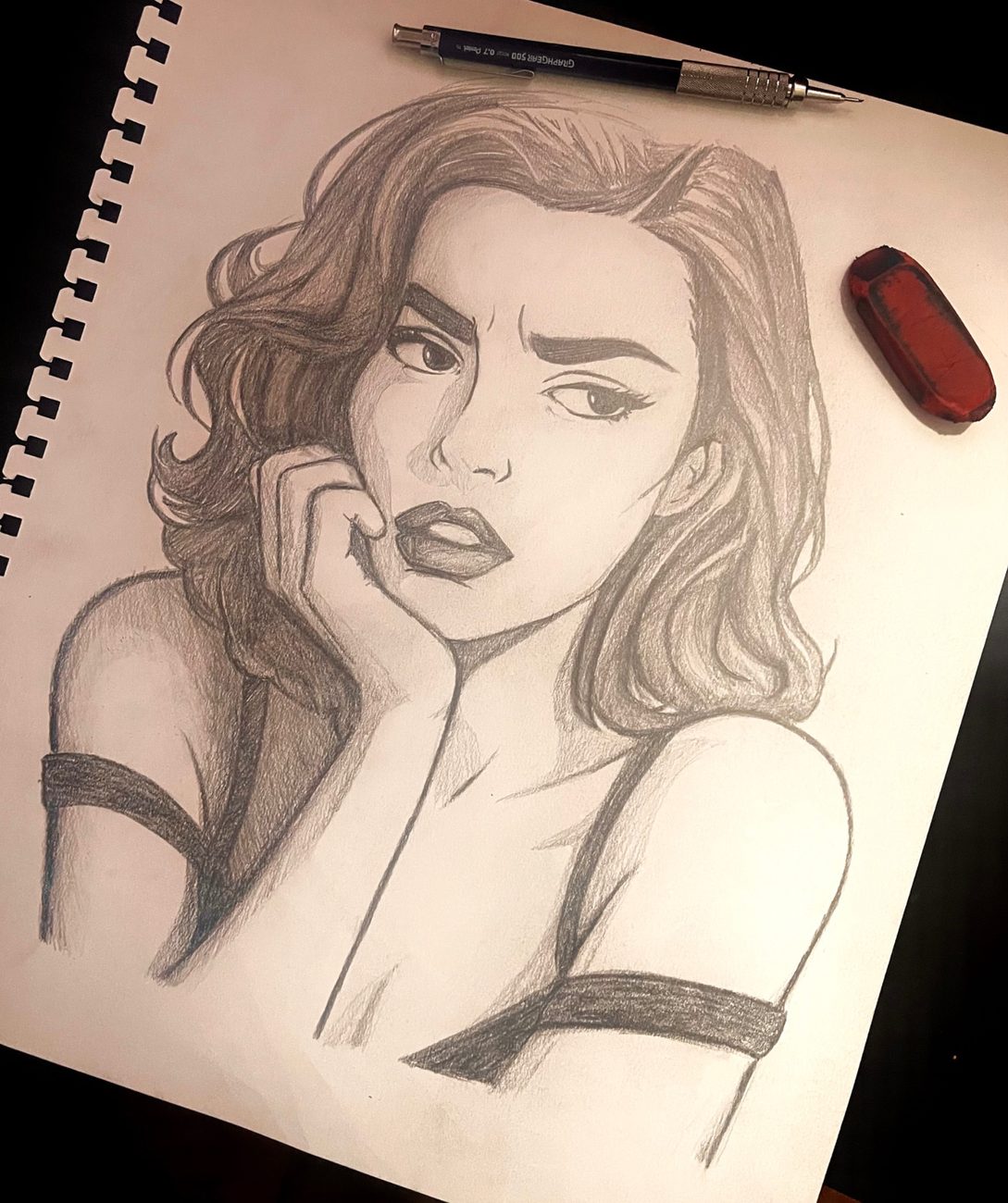 Finished graphite portrait by Mateo